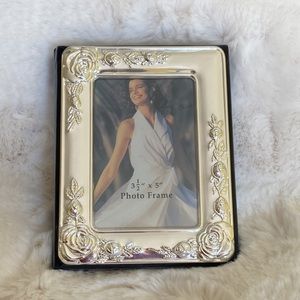 Silver Plated PHOTO FRAME COVER ALBUM 30 photo sheets, 60 4x6” pics 3.5x5“ Frame